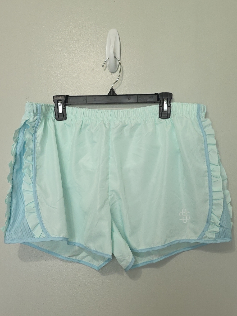 Simply Southern Light Aqua Ruffle Athletic Shorts